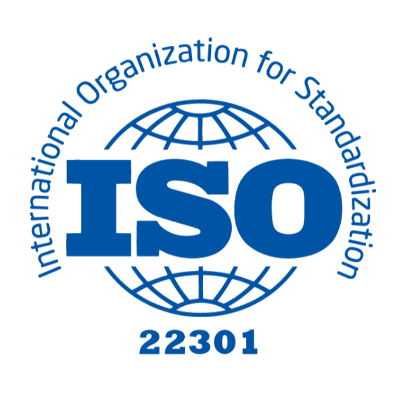 Logo ISO 22301 negativo